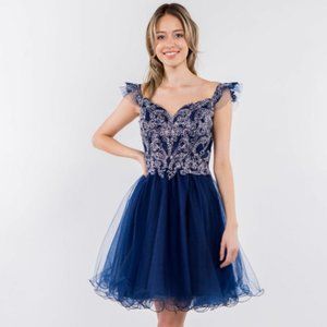 NEW SHORT BABY DOLL OFF SHOULDER SLEEVELESS MESH DRESS WITH ZIPPER BACK GL1966